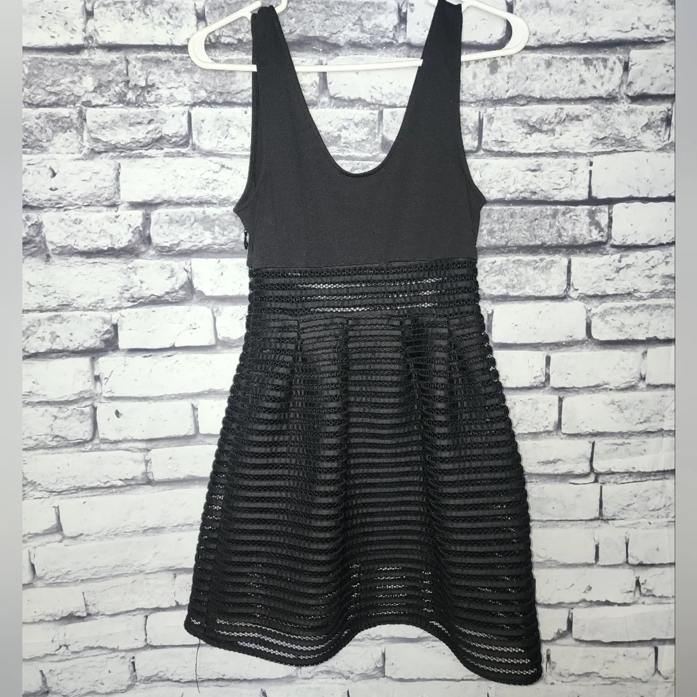 Poetry Black Textured Mini Dress - S - Picture 6 of 6